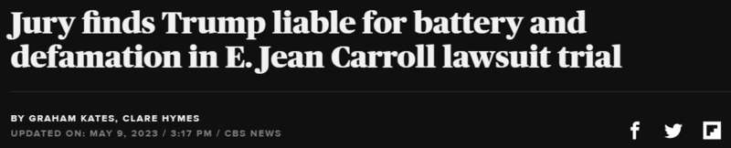 特朗普被裁定性侵!向女作家赔偿500万美元 特朗普被裁定性侵!向女作家赔偿500万美元